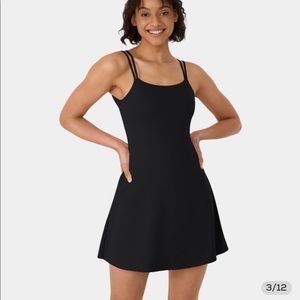 HALARA Everyday Double Straps Backless Twisted Activity Dress Black XS NEW